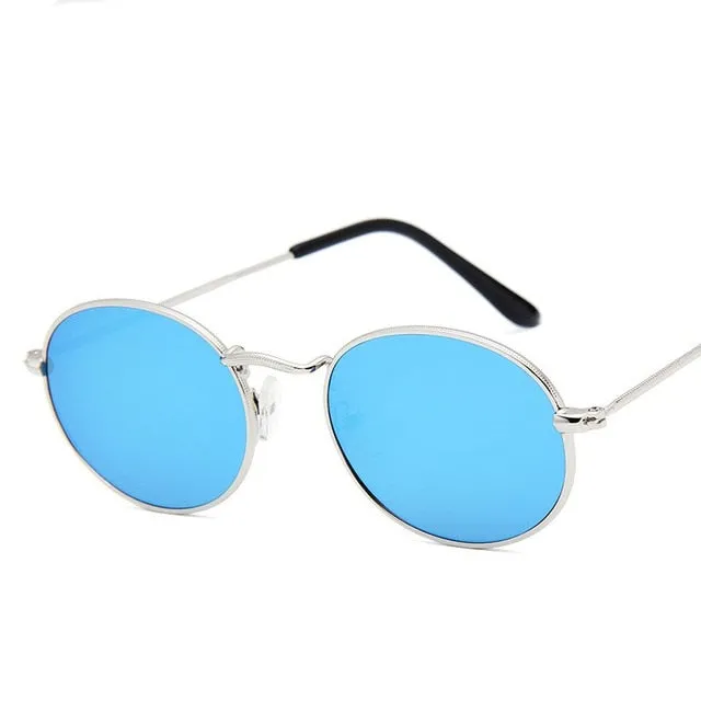 Alloy Mirror Classic Style Metal Frame Vintage Round Sunglasses