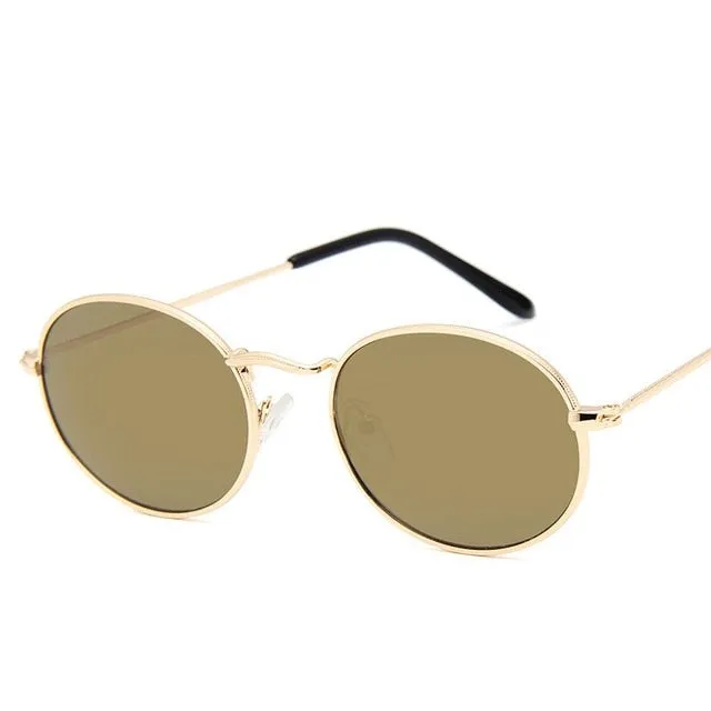 Alloy Mirror Classic Style Metal Frame Vintage Round Sunglasses