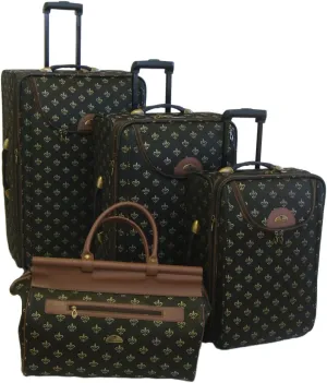 American Flyer Luggage Lyon 4 Piece Set, Metalic Black, One Size