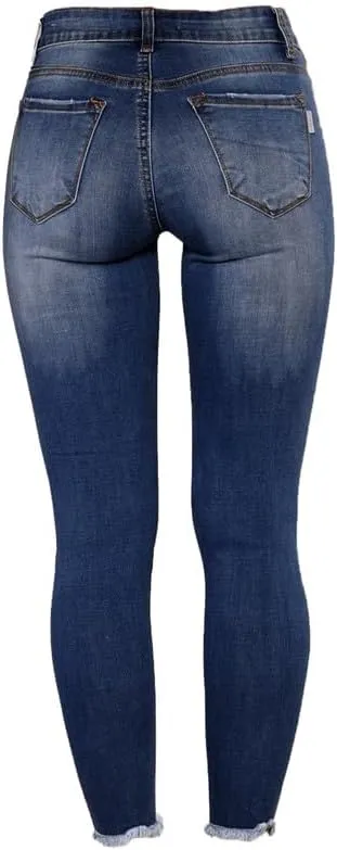 Andongnywell Cute Ripped Jeans for Women Distressed Skinny Slim fit Jeans Juniors and Plus Sizes