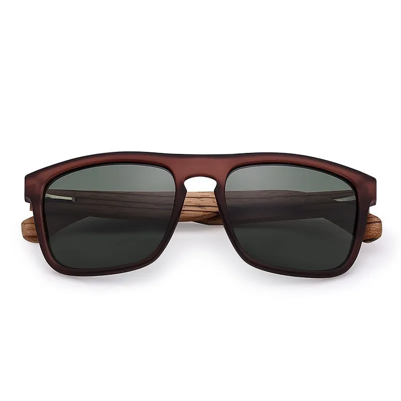 Angelo Ricci™ Designer Natural Bamboo Polarized Men Shades Sunglasses