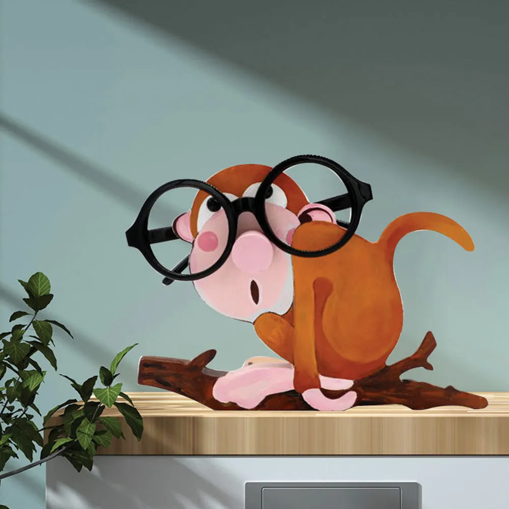 Animal Eyeglasses Holder Eyes Glasses Display Stand Wooden Eyeglasses Holder Home Desktop Decor Style 2