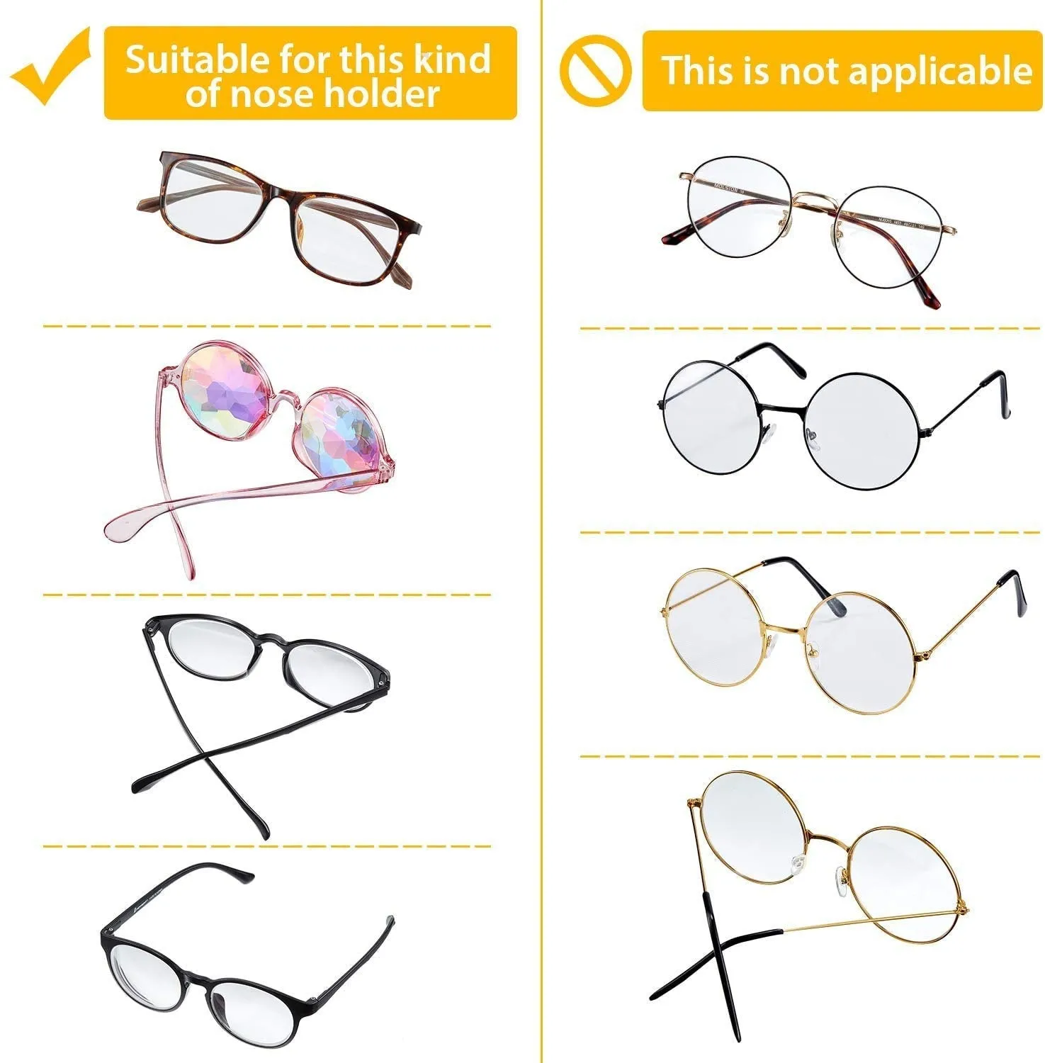 Anti-Slip Nose Pads Silicone Butterfly Shape - 10 Pairs Soft Non-Slip Adhesive Nose Pads for Reading Glasses Sunglasses Spectacles - Super Sticky Backing ?2.8mm White? 2.8mm