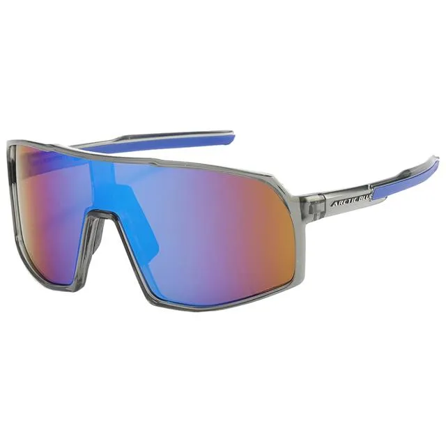 Arctic Blue Anti-Glare Blue Mirrored Sports Sunglasses oversize UV400