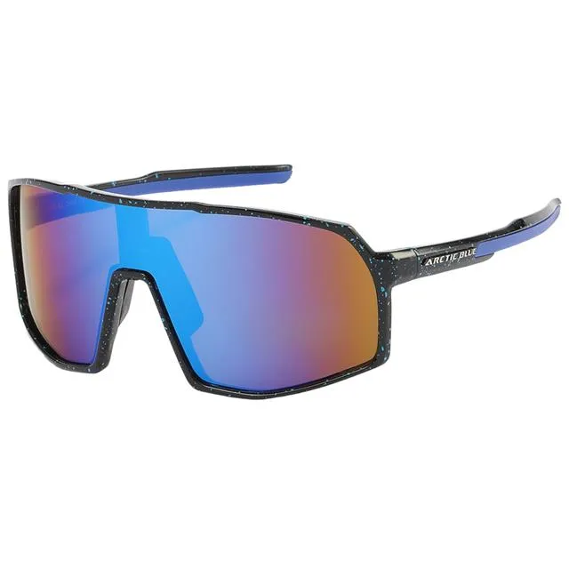 Arctic Blue Anti-Glare Blue Mirrored Sports Sunglasses oversize UV400
