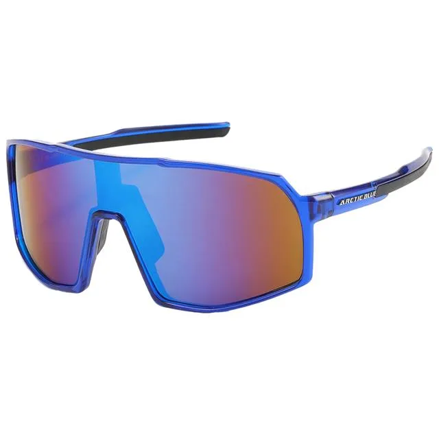 Arctic Blue Anti-Glare Blue Mirrored Sports Sunglasses oversize UV400
