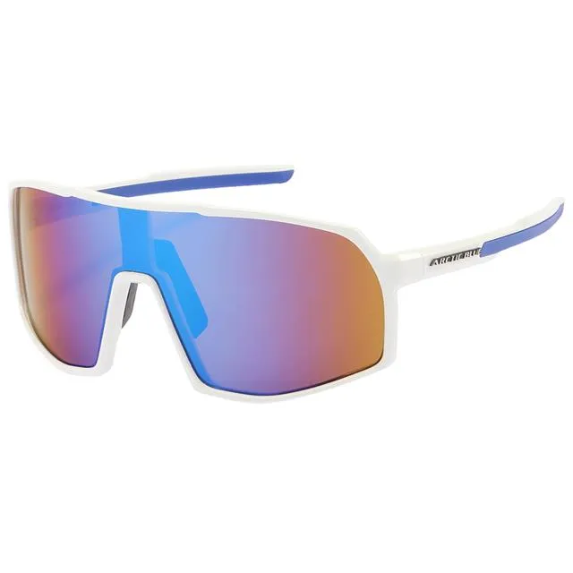 Arctic Blue Anti-Glare Blue Mirrored Sports Sunglasses oversize UV400