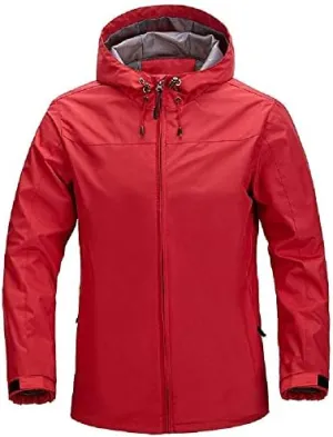 ASFD Outdoor Jackets Mens Waterproof Coat Mountain Ski Windbreaker Outdoor Windproof Rain Jacket Softshell Jacket (Color : Red, Size : L)