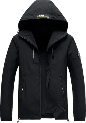 ASFD Outdoor Jackets Men's Wind-Waterproof Hooded Coat Softshell Snow Jacket Warm Raincoat for Outdoor Softshell Jacket (Color : Black, Size : 3X-Large)