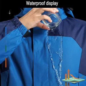 ASFD Outdoor Jackets Men's Windbreaker Jacket Hooded Windbreaker Rain Jackets Mountain Ski Jacket Lightweight Softshell Jacket (Color : Red, Size : L)