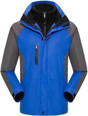 ASFD Outdoor Jackets Waterproof Softshell Jacket Men's Outdoor Windproof Rain Windbreaker Hooded Coat Multi Pockets Softshell Jacket (Color : RoyalBlue, Size : X-Large)