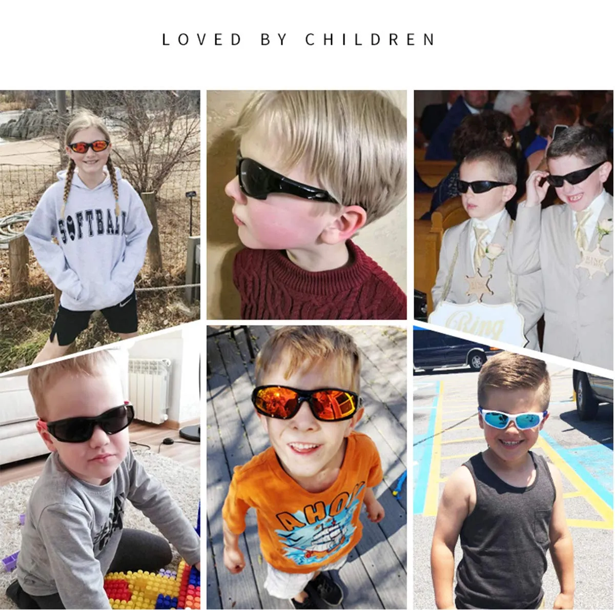 ATTCL Kids Hot TR90 Polarized Sports Sunglasses For Boys Girls Child Age 3-10 Pink-blue as the pictures