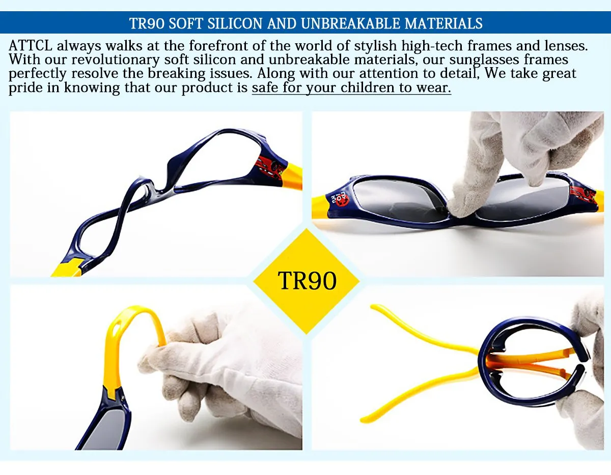 ATTCL Kids Hot TR90 Polarized Sports Sunglasses For Boys Girls Child Age 3-10 Pink-blue as the pictures