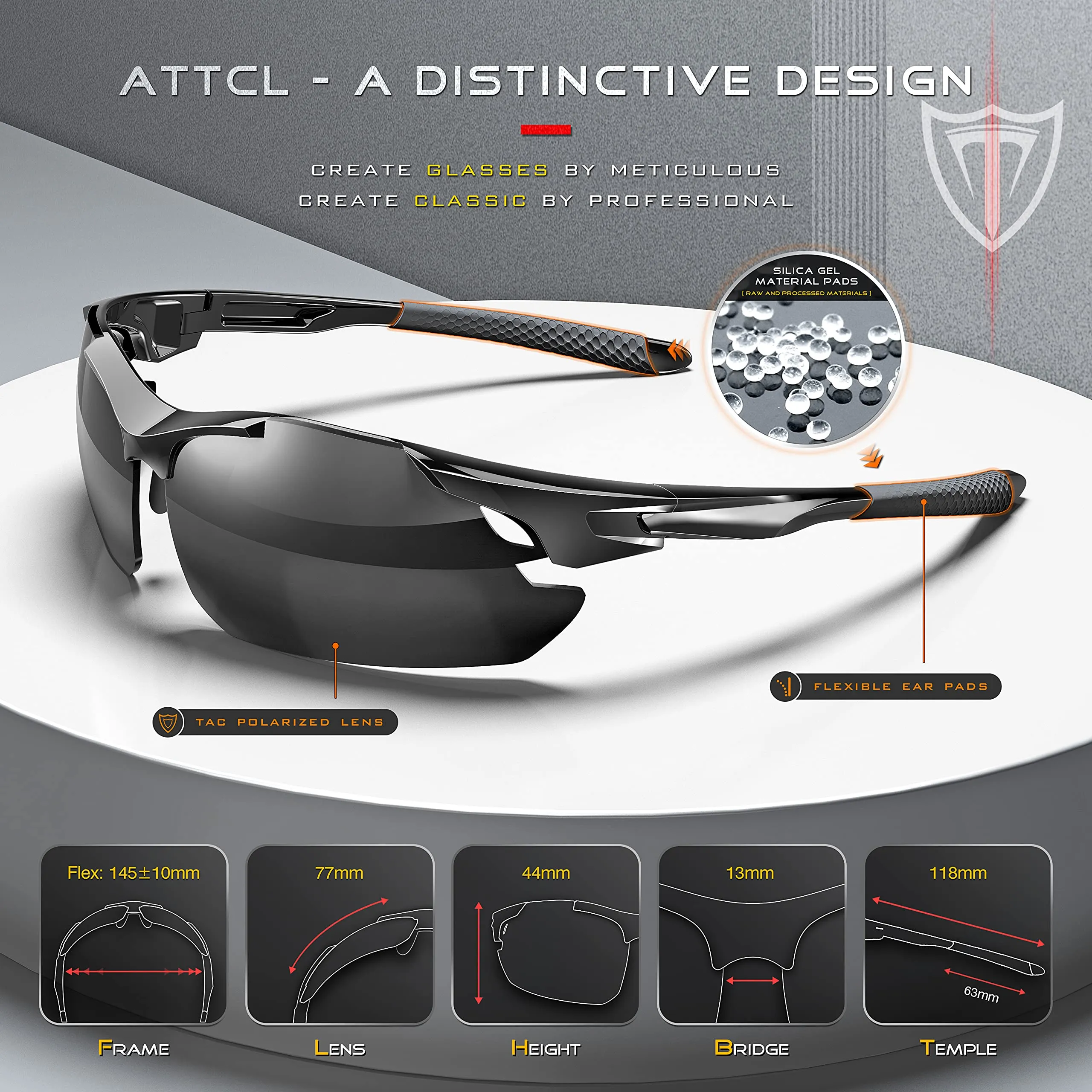 ATTCL Sunglasses For Men - Upgraded Sports Polarized Sunglasses for Women Cycling Driving Fishing UV Protection Black/Not Mirrored