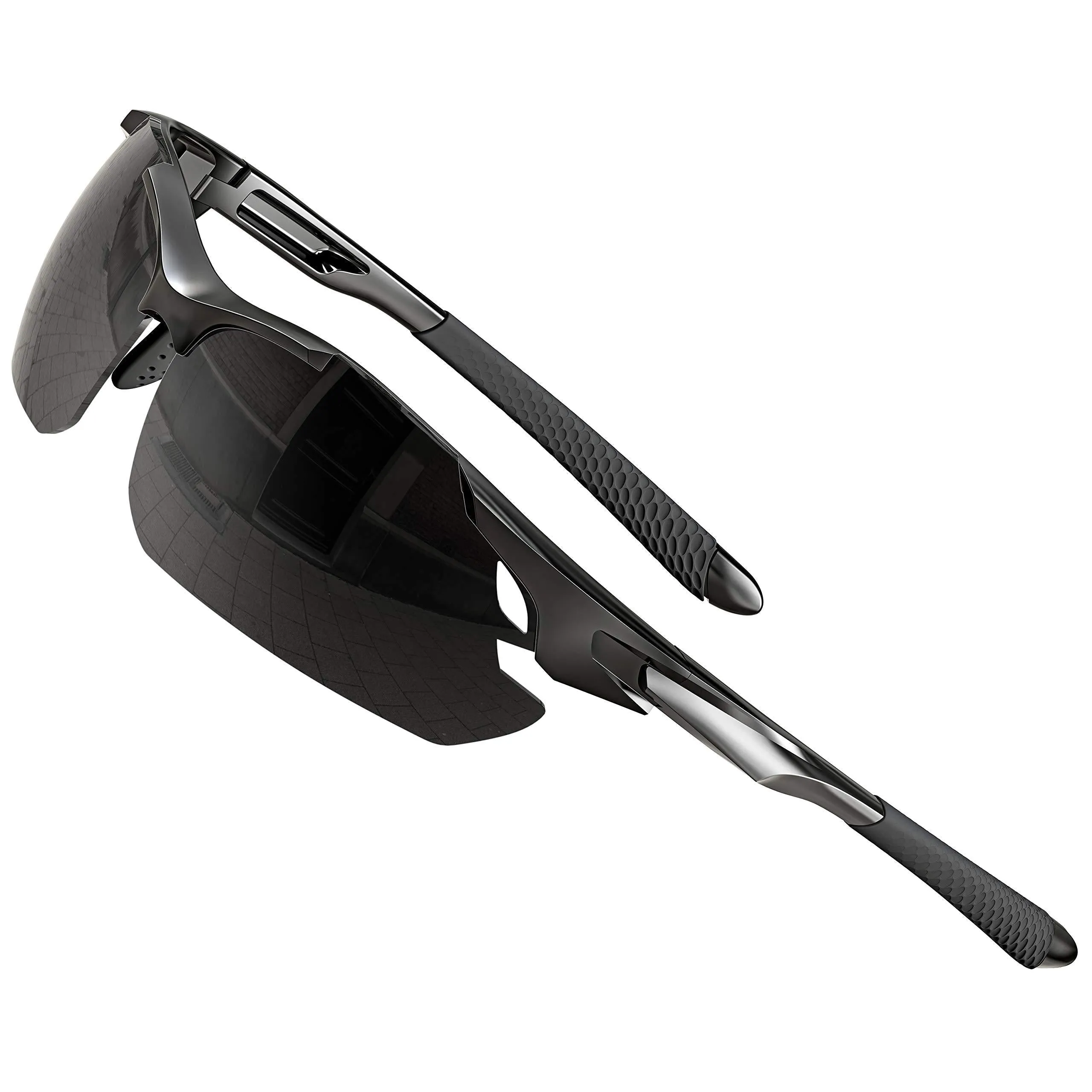 ATTCL Sunglasses For Men - Upgraded Sports Polarized Sunglasses for Women Cycling Driving Fishing UV Protection Black/Not Mirrored
