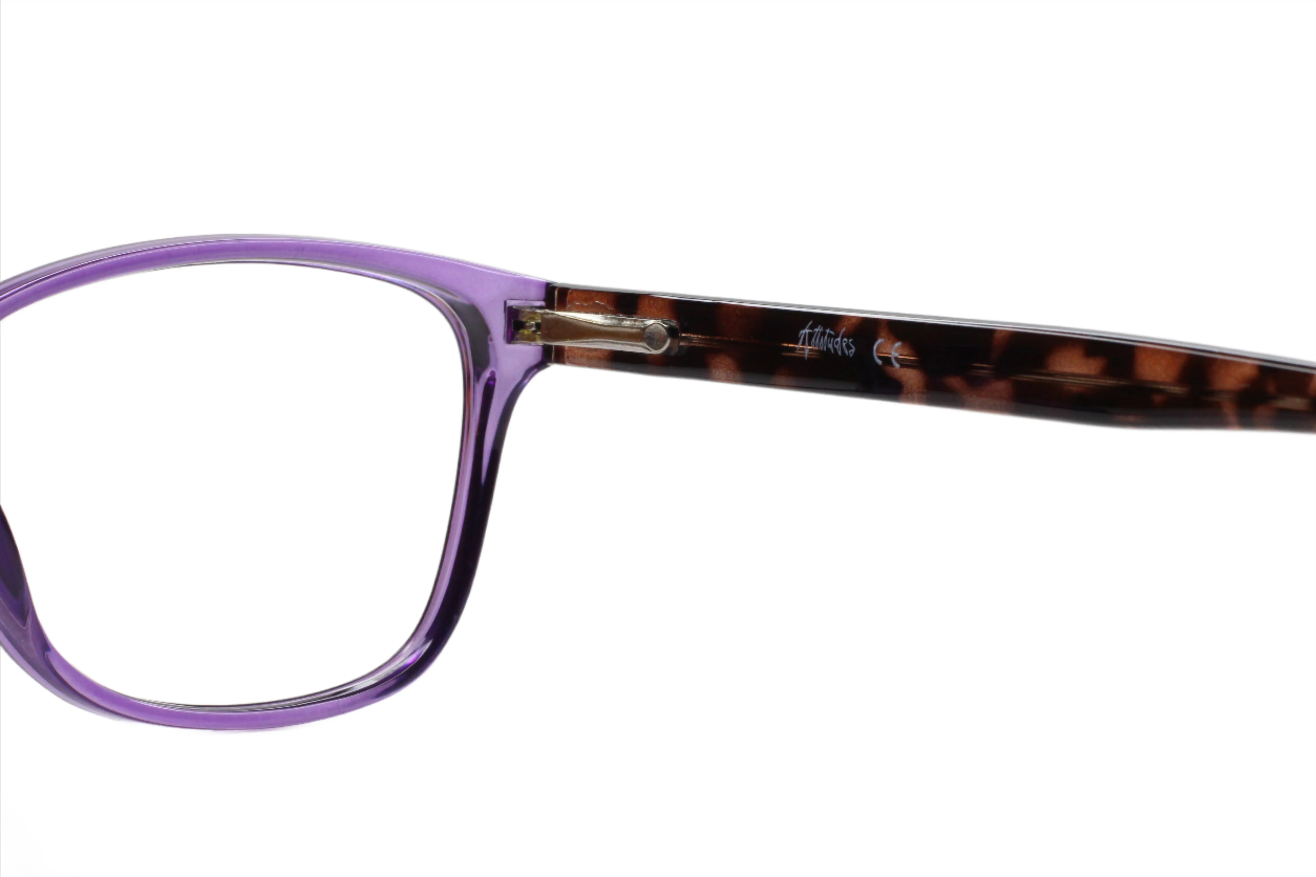 Attitudes Crystal Purple Acetate Designer Eyeglasses