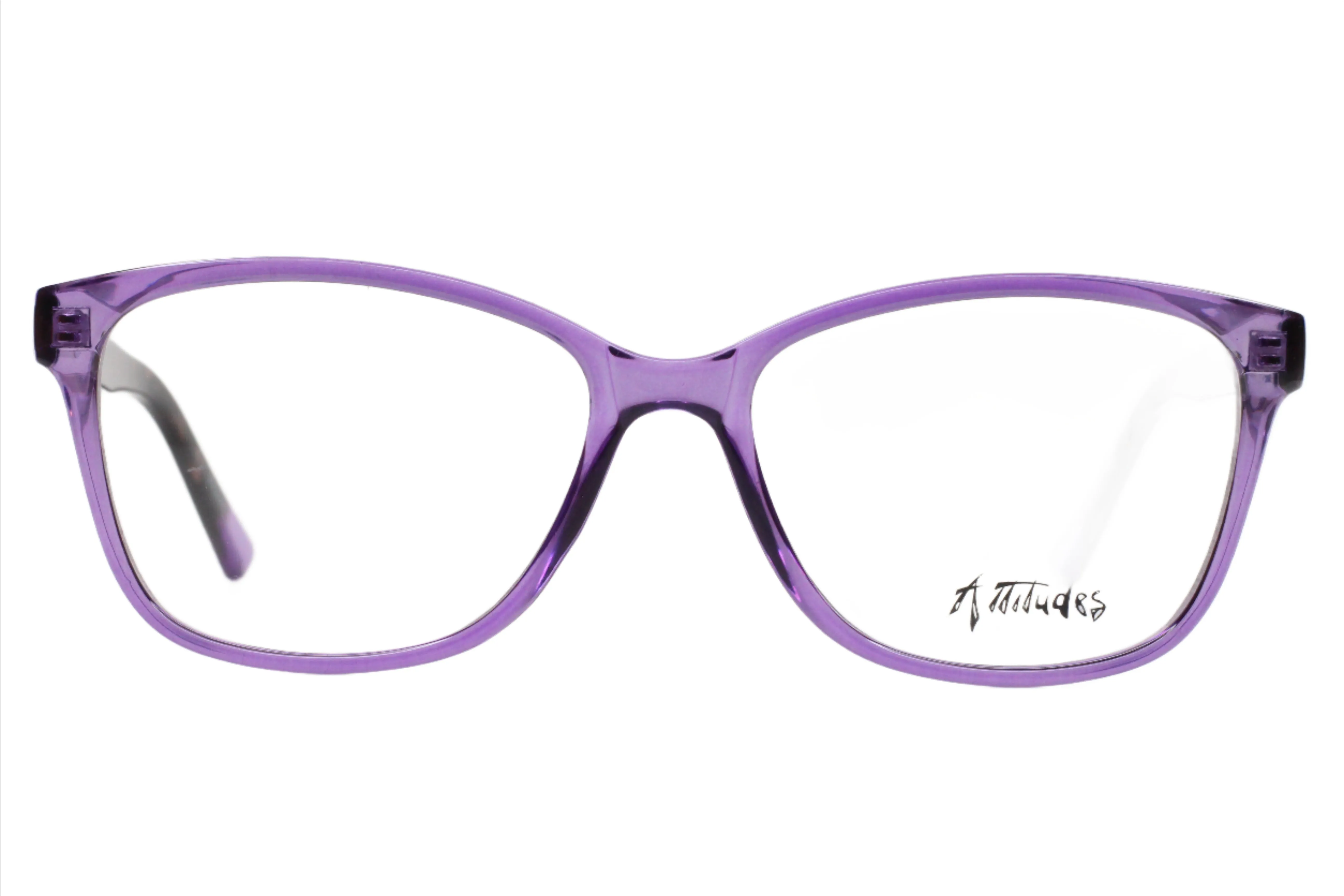Attitudes Crystal Purple Acetate Designer Eyeglasses