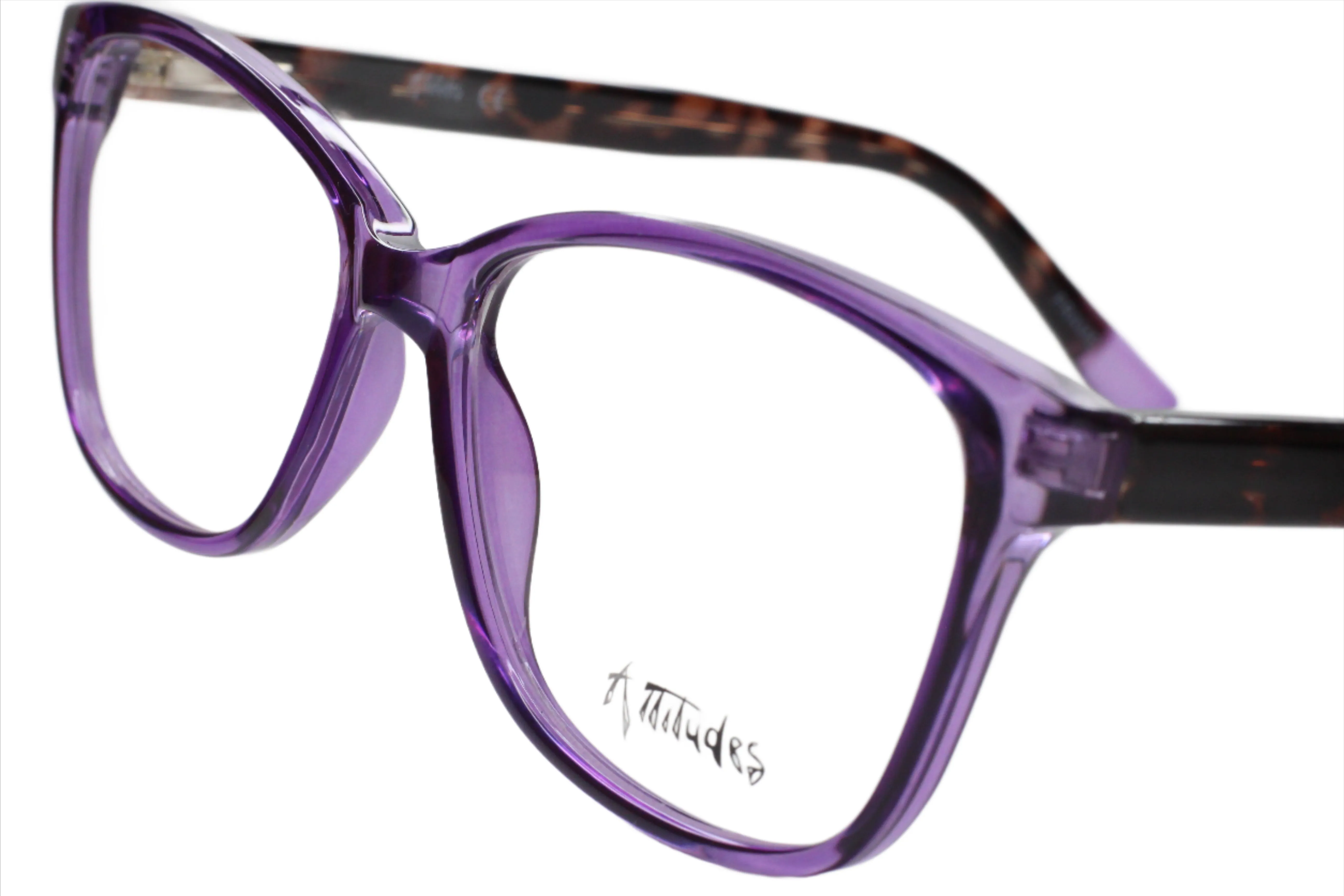 Attitudes Crystal Purple Acetate Designer Eyeglasses