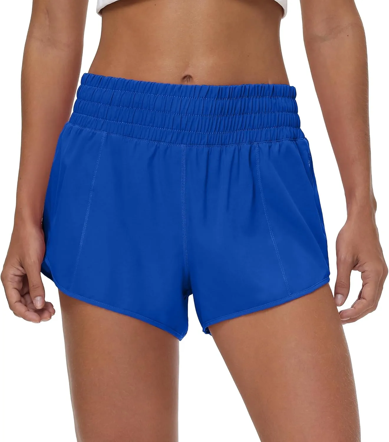 Aurefin High Waisted Athletic Shorts for Women, Quick Dry Running Shorts with Zip Pocket and Liner Womens Gym Workout Shorts