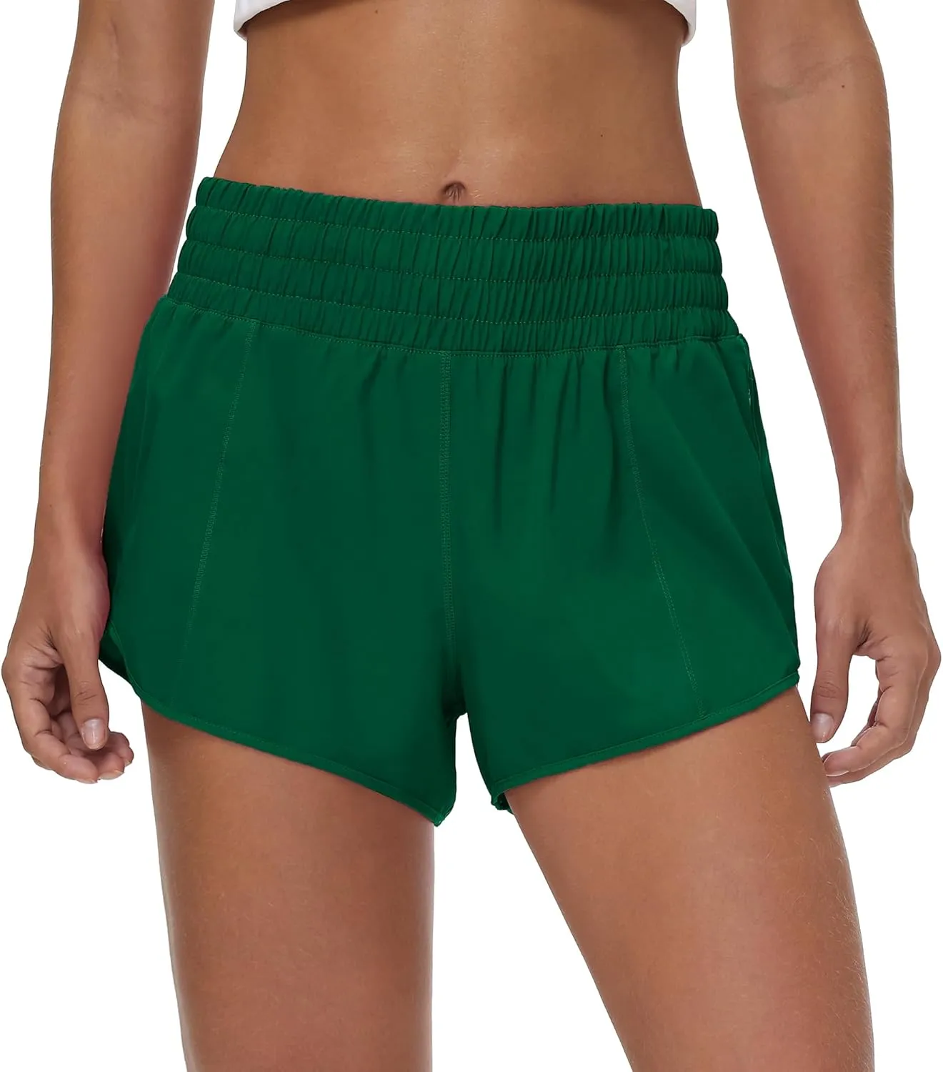 Aurefin High Waisted Athletic Shorts for Women, Quick Dry Running Shorts with Zip Pocket and Liner Womens Gym Workout Shorts