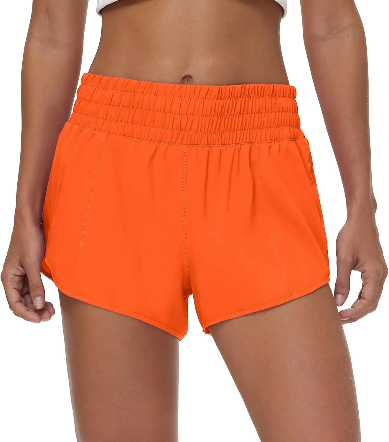 Aurefin High Waisted Athletic Shorts for Women, Quick Dry Running Shorts with Zip Pocket and Liner Womens Gym Workout Shorts