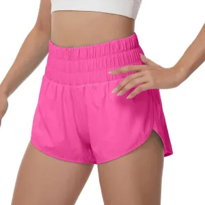 Aurefin Womens High Waisted Running Shorts,Quick Dry Split Athletic Shorts for Women Gym Workout Shorts with Mesh Liner