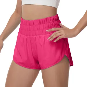 Aurefin Womens High Waisted Running Shorts,Quick Dry Split Athletic Shorts for Women Gym Workout Shorts with Mesh Liner
