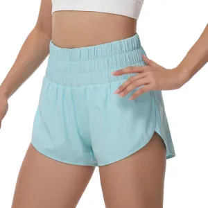Aurefin Womens High Waisted Running Shorts,Quick Dry Split Athletic Shorts for Women Gym Workout Shorts with Mesh Liner