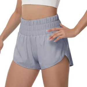 Aurefin Womens High Waisted Running Shorts,Quick Dry Split Athletic Shorts for Women Gym Workout Shorts with Mesh Liner