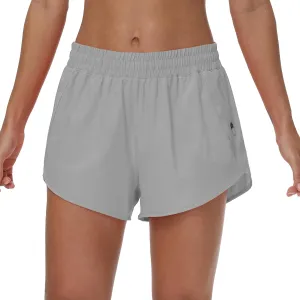 Aurefin Womens Running Shorts with Zip Pocket,Quick Dry Elastic Athletic Track Short for Women Lightweight Gym Workout Shorts