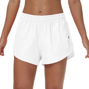 Aurefin Womens Running Shorts with Zip Pocket,Quick Dry Elastic Athletic Track Short for Women Lightweight Gym Workout Shorts