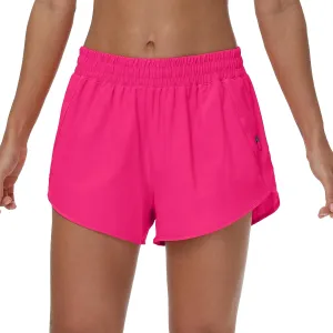 Aurefin Womens Running Shorts with Zip Pocket,Quick Dry Elastic Athletic Track Short for Women Lightweight Gym Workout Shorts