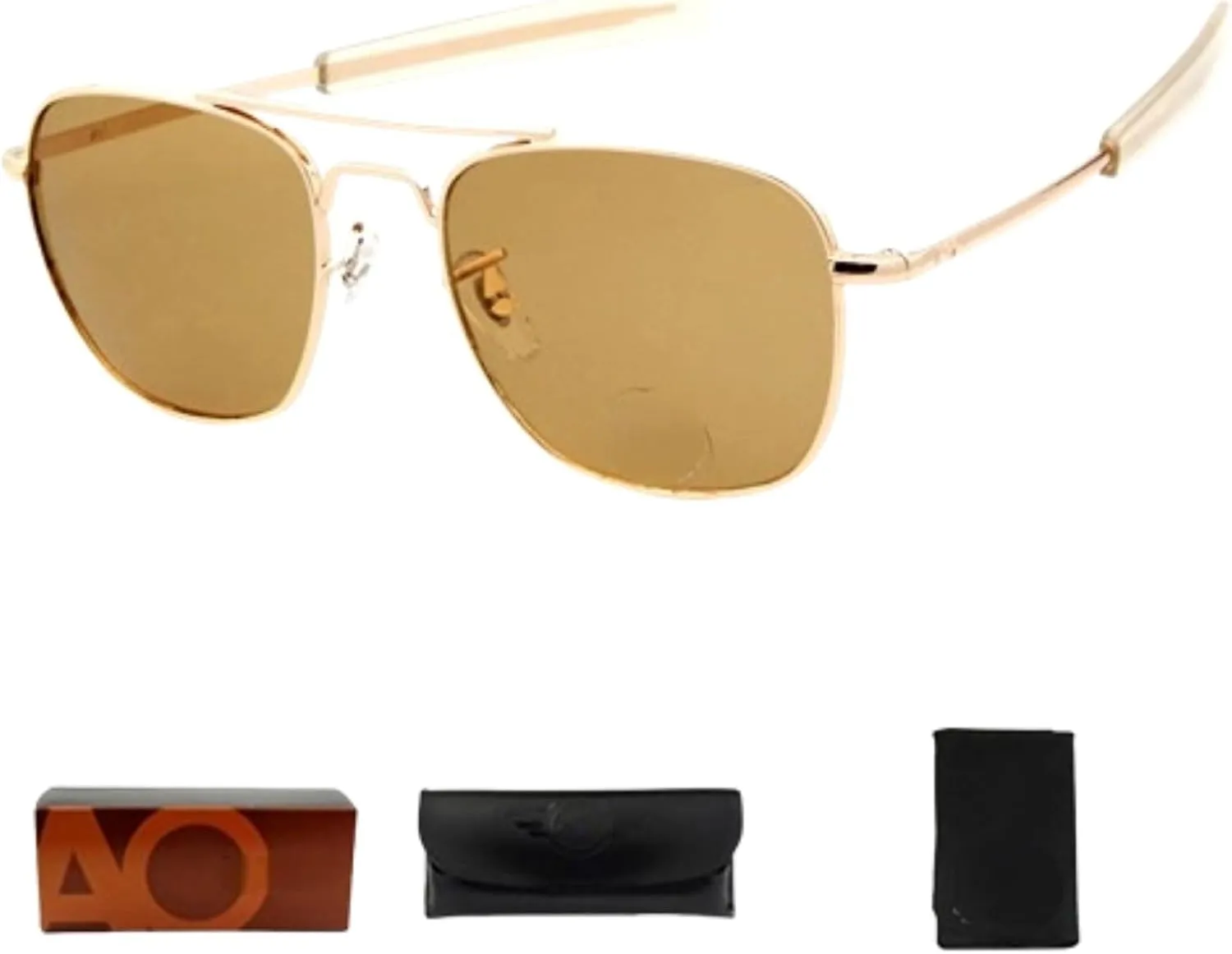 Aviation Sunglasses for Women & Men - Polarized UV 400 Protection Aviator Style, Military-Grade Metal Frame, Shatterproof Glass Lenses - Driving, Outdoor, Pilot Sunglasses(Gold-Tea)