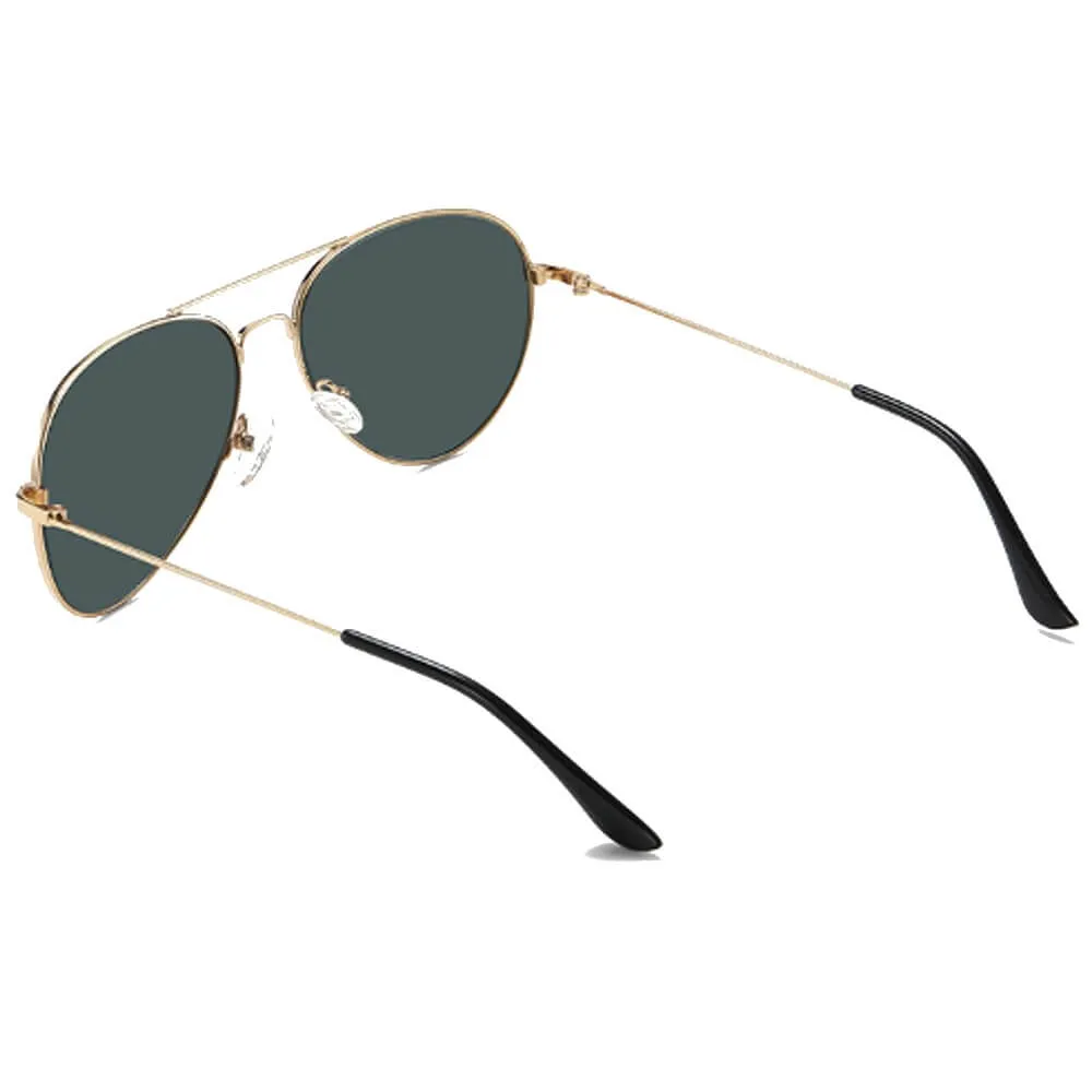 Aviator Reverse Sunglasses Classic Pilot Metal Frame Polarized 100% UV Protection Inverted Concave Lenses Unisex 57 Eyesize Shades