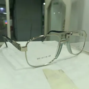 Aviator-Style Metal Eyeglass Frames with Double Bridge Design