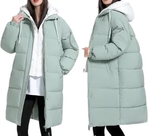 AYGJKIE Women's Winter Jacket, Long Quilted Jacket, Warm Lined Winter Coat, Winter Outdoor Jacket, Down Jacket, Cotton