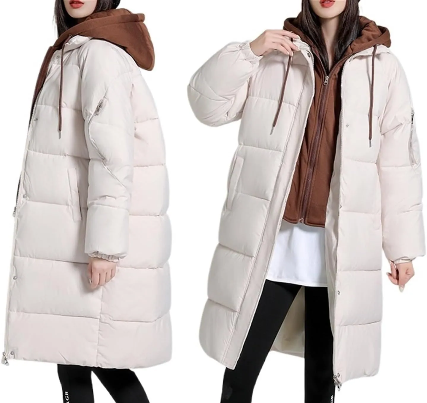 AYGJKIE Women's Winter Jacket, Long Quilted Jacket, Warm Lined Winter Coat, Winter Outdoor Jacket, Down Jacket, Cotton