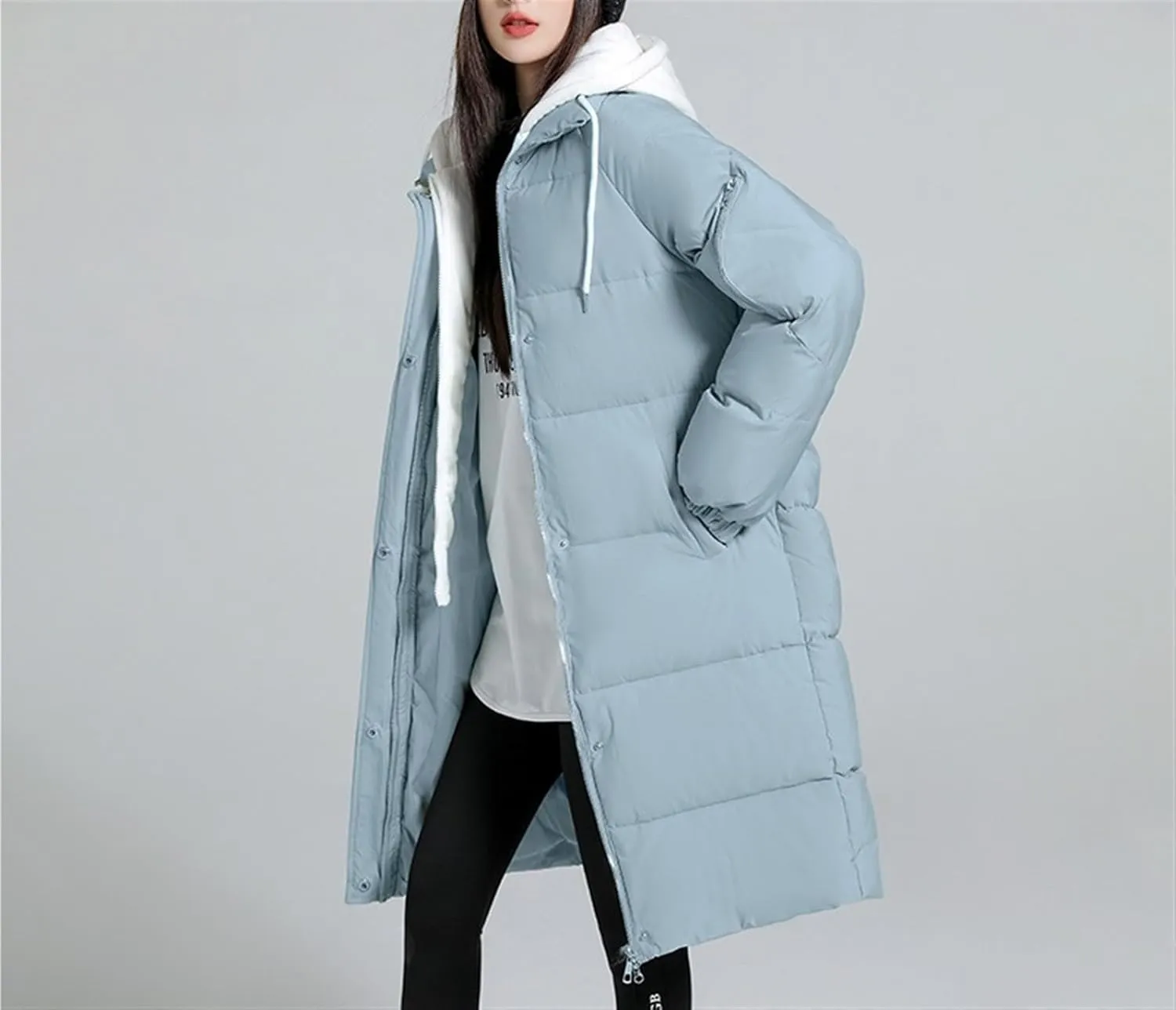 AYGJKIE Women's Winter Jacket, Long Quilted Jacket, Warm Lined Winter Coat, Winter Outdoor Jacket, Down Jacket, Cotton