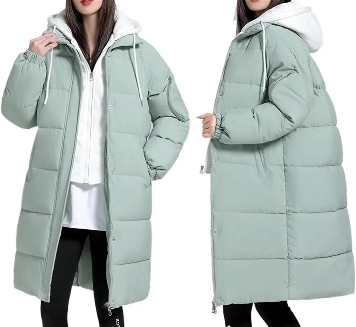 AYGJKIE Women's Winter Jacket, Long Quilted Jacket, Warm Lined Winter Coat, Winter Outdoor Jacket, Down Jacket, Cotton