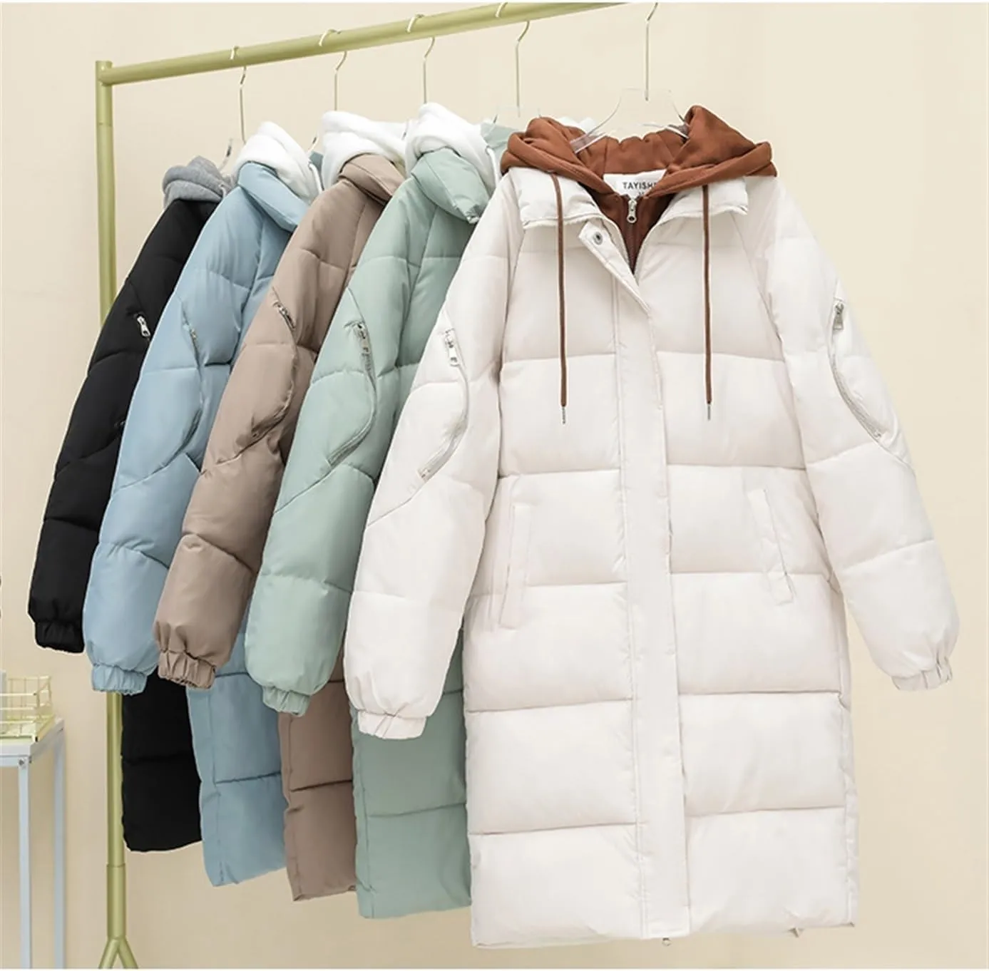 AYGJKIE Women's Winter Jacket, Long Quilted Jacket, Warm Lined Winter Coat, Winter Outdoor Jacket, Down Jacket, Cotton