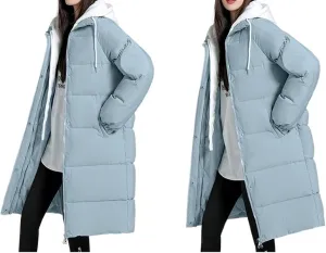 AYGJKIE Women's Winter Jacket, Long Quilted Jacket, Warm Lined Winter Coat, Winter Outdoor Jacket, Down Jacket, Cotton