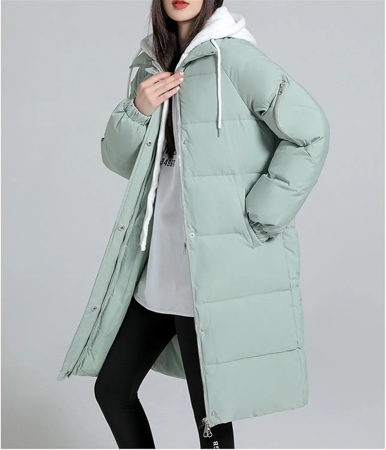 AYGJKIE Women's Winter Jacket, Long Quilted Jacket, Warm Lined Winter Coat, Winter Outdoor Jacket, Down Jacket, Cotton