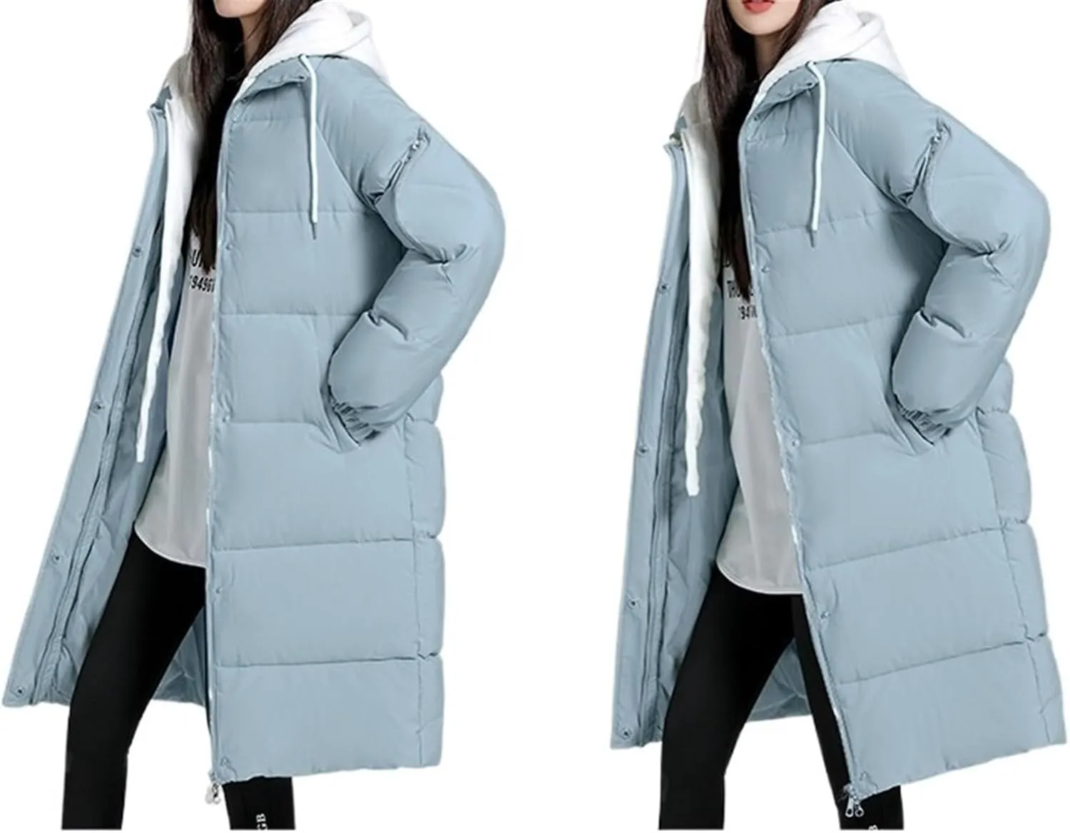 AYGJKIE Women's Winter Jacket, Long Quilted Jacket, Warm Lined Winter Coat, Winter Outdoor Jacket, Down Jacket, Cotton