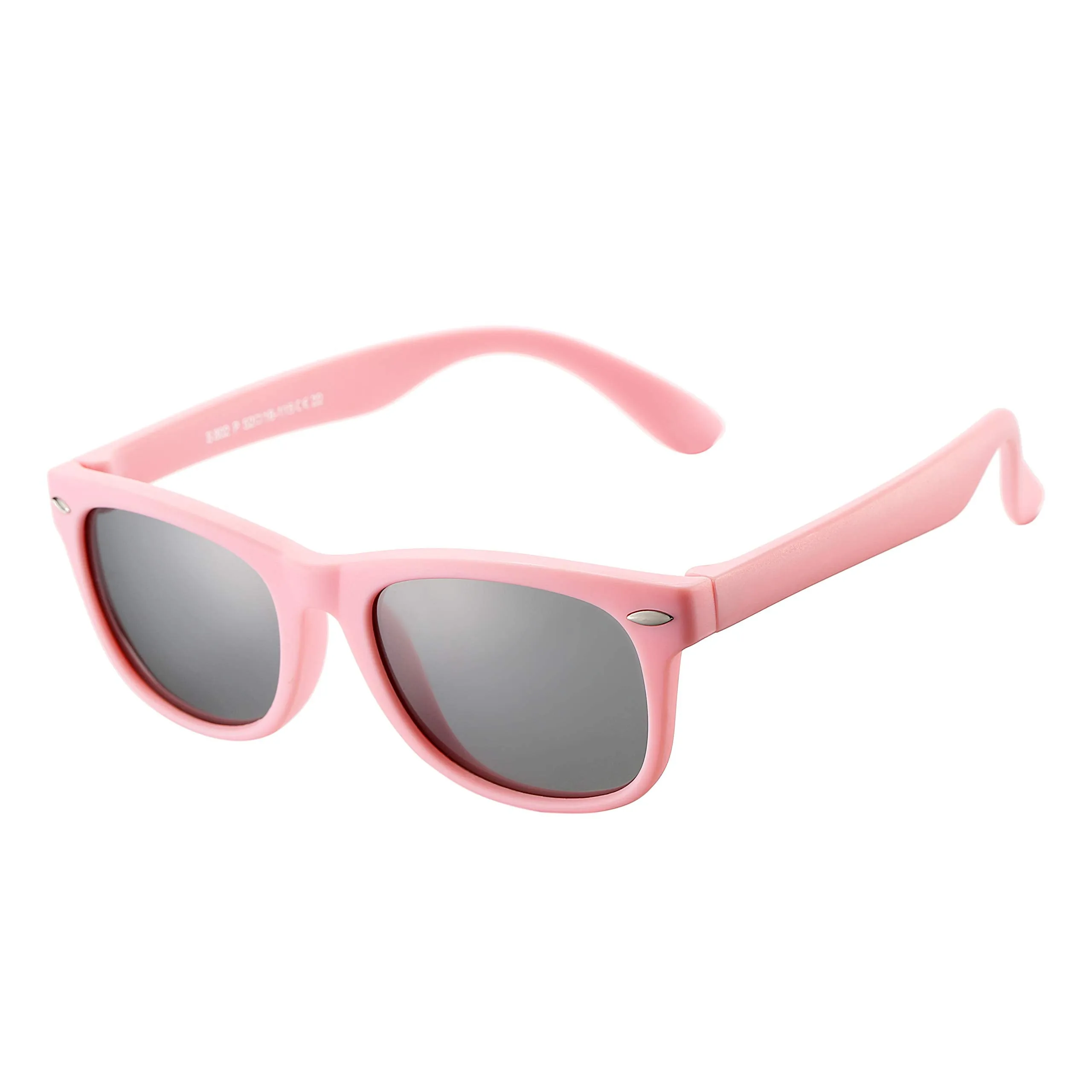AZORB Kids Polarized Sunglasses TPEE Rubber Flexible Frame for Boys Girls Age 3-10, 100% UV Protection A1 Black Frame   All Pink Set 45 Millimeters