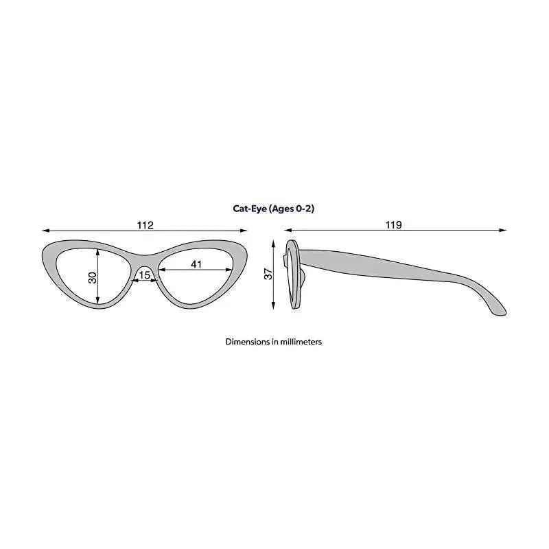 Babiators - Children’s Cat-Eye Shaped UV Sunglasses, White