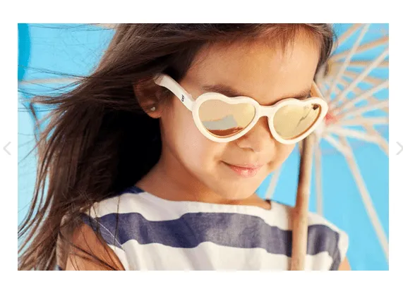 Babiators Polarized Heart Rose Gold Mirrored lens Kids Sunglasses