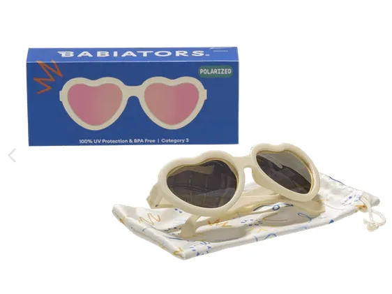 Babiators Polarized Heart Rose Gold Mirrored lens Kids Sunglasses