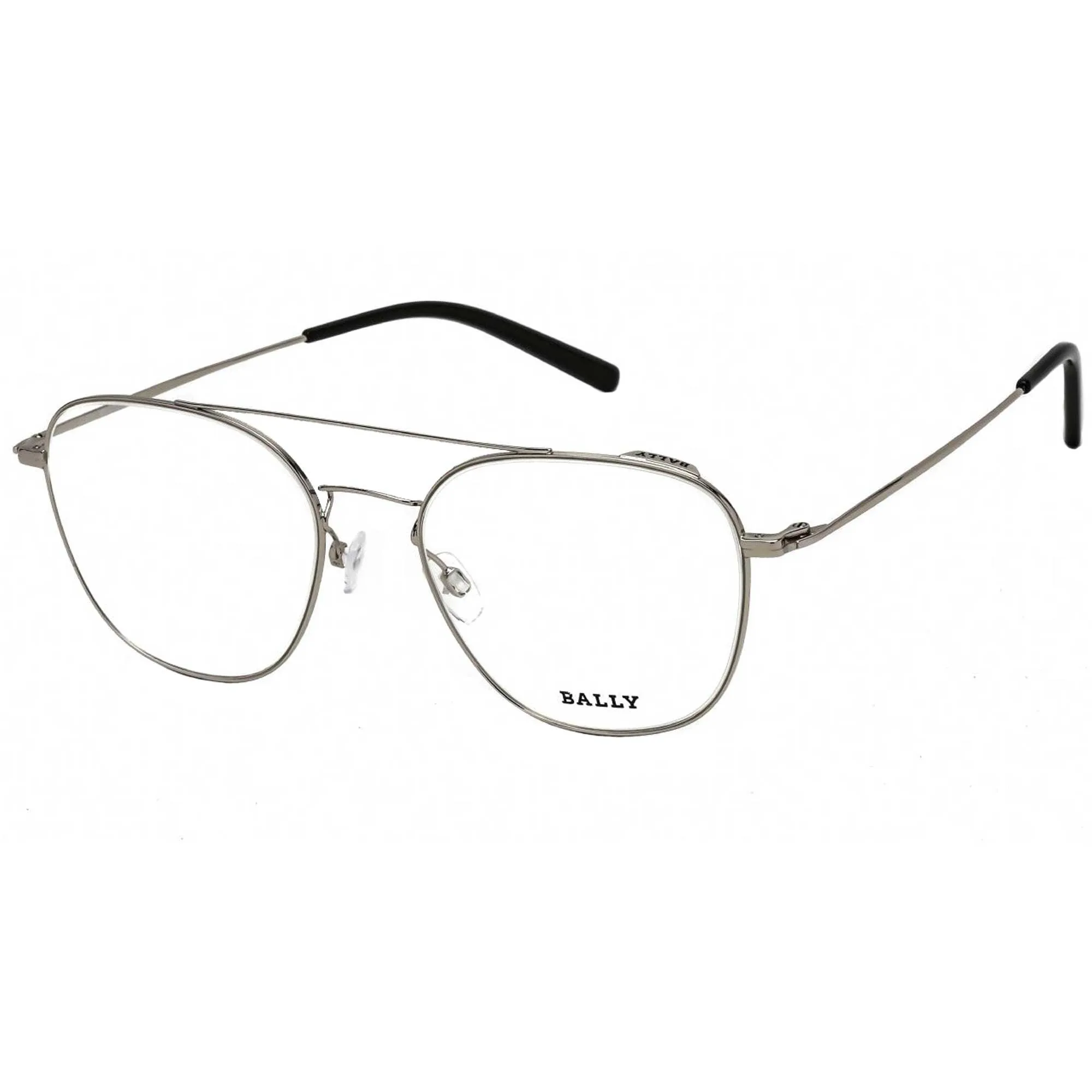 Bally Men's Eyeglasses - Shiny Palladium Aviator Metal Frame Clear Lens | BY5005-D 016