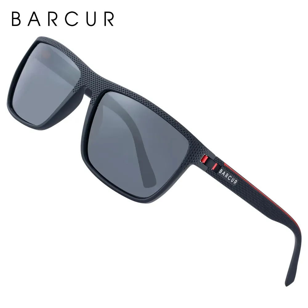 BARCUR Cycling Sunglasses for Men Sports Sun Glasses Fishing Travel TR90 Ultra Light Square Sun Glasses Women Eyewear Accessory