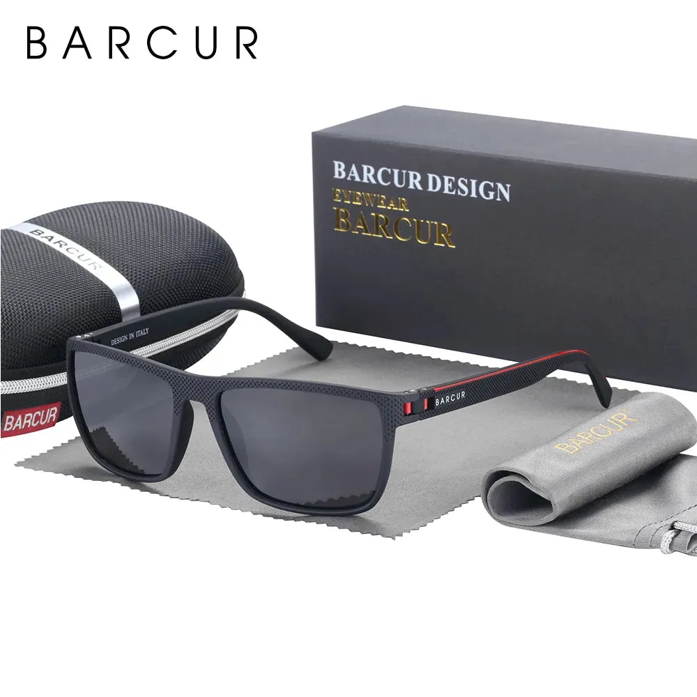 BARCUR Cycling Sunglasses for Men Sports Sun Glasses Fishing Travel TR90 Ultra Light Square Sun Glasses Women Eyewear Accessory